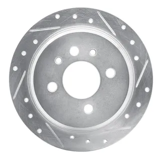 R1 Concepts EDZ-31018R Brake Rotor Drilled and Slotted Silver